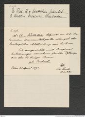 k.k. naturhistorisches Hofmuseum, Intendanzakten 1885-1896 (Hauer), Aktenzahl Z.296/1892, Seite 1
